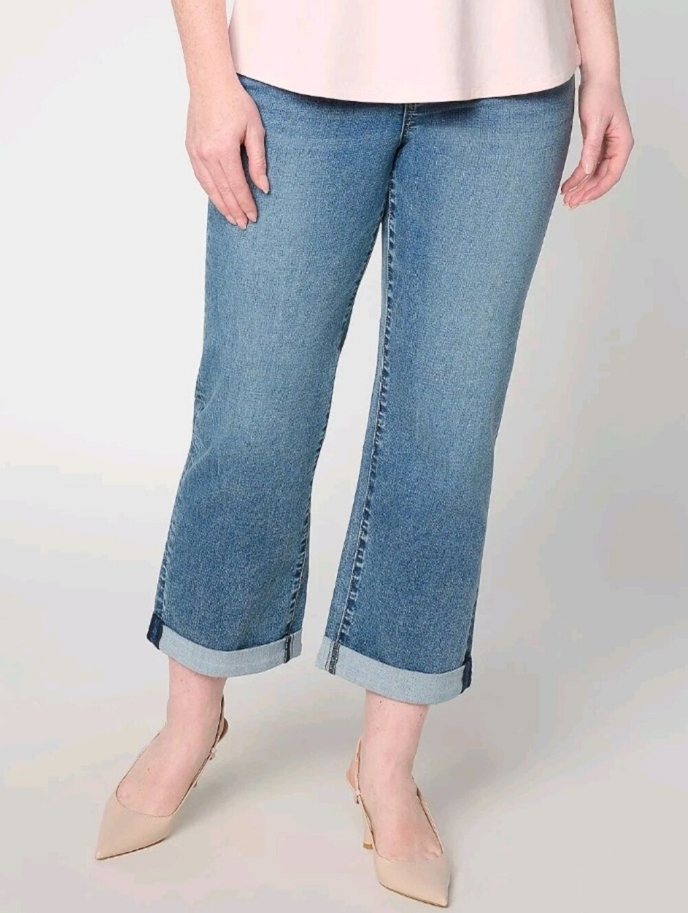NYDJ Petite Bailey Cool Embrace Crop Straight Leg Jeans Secret Hollow Size 18WP